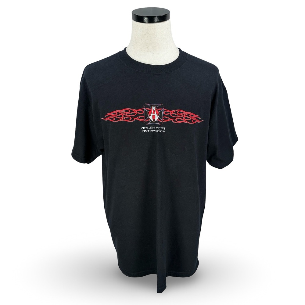 Vintage Autographed Arlen Ness Motorcycles T-Shirt Mens Large Black Signed Hanes